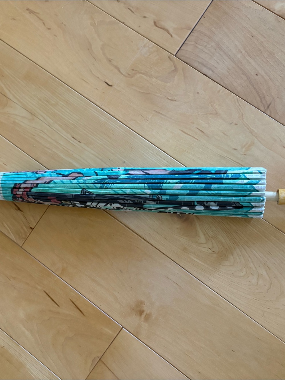 Turquoise Viva Las Vegas Rockabilly Parasol Umbrella - Picture 3 of 5